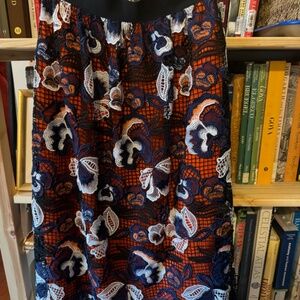 Self Portrait Lace Floral Orange Midi Skirt 4